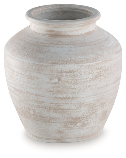 Meadie Distressed White Vase - A2000788