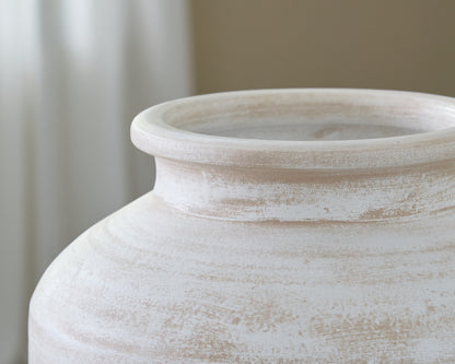 Meadie Distressed White Vase - A2000788