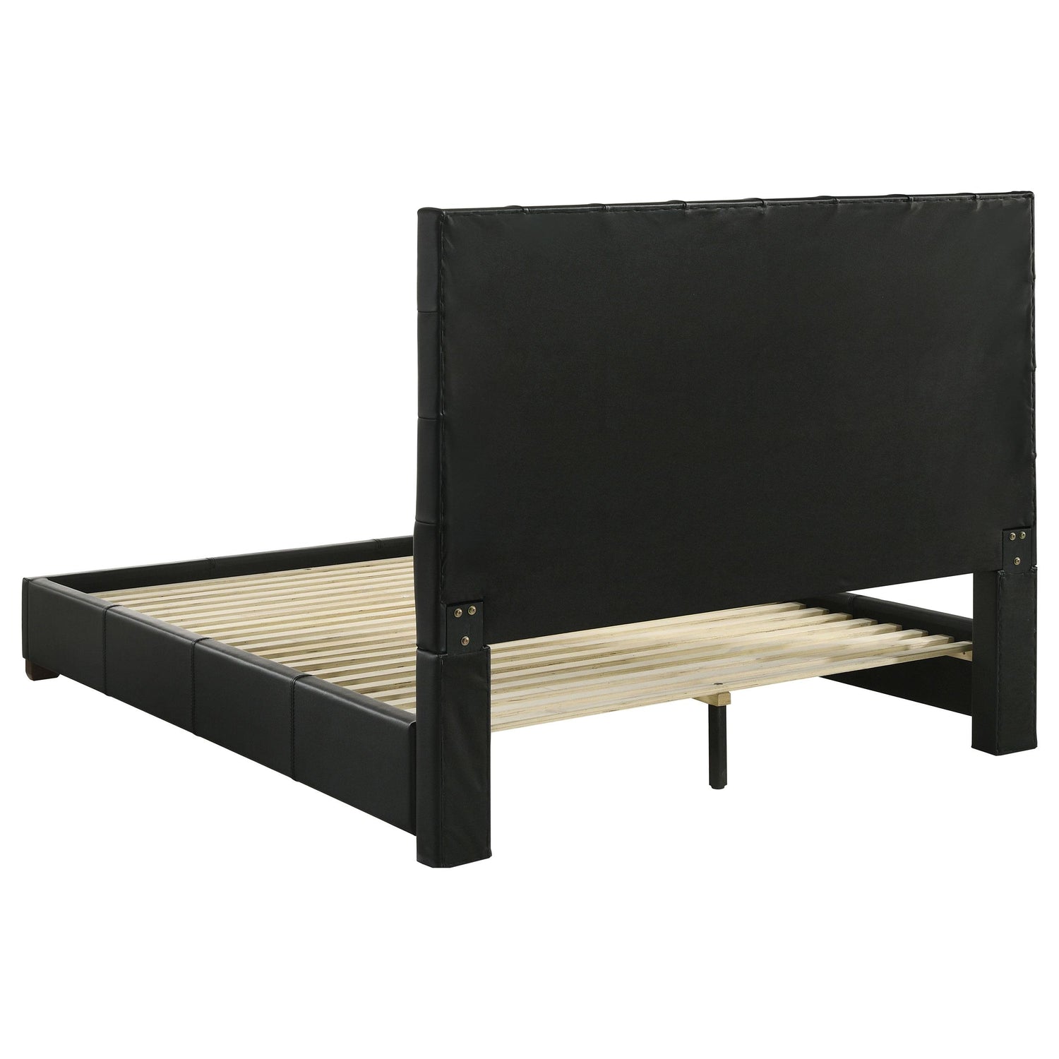 Medley Genuine Leather Eastern King Platform Bed Black - 315911BLKKE