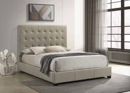 Medley Genuine Leather Queen Panel Platform Bed Tan - 315911TANQ
