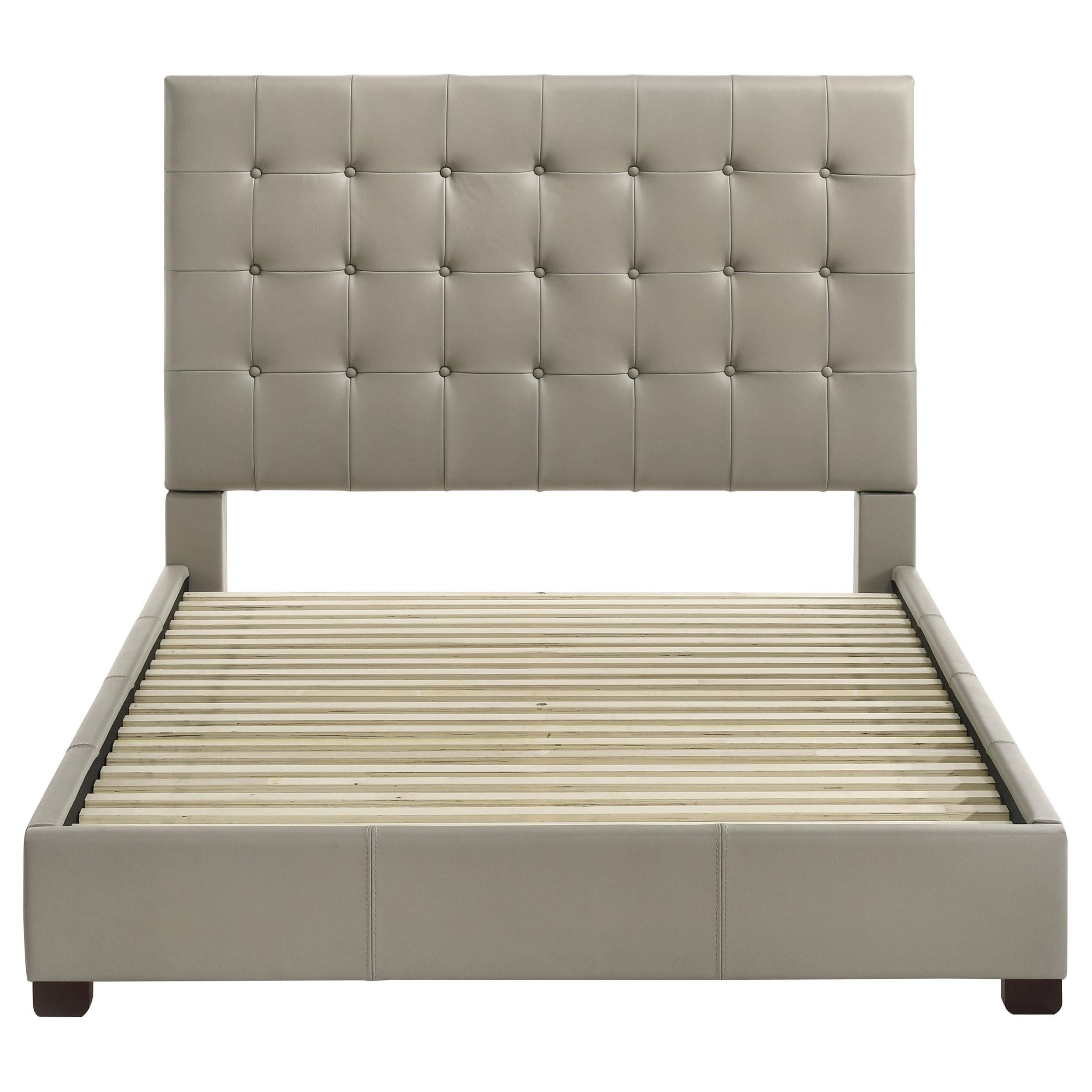 Medley Genuine Leather Queen Panel Platform Bed Tan - 315911TANQ