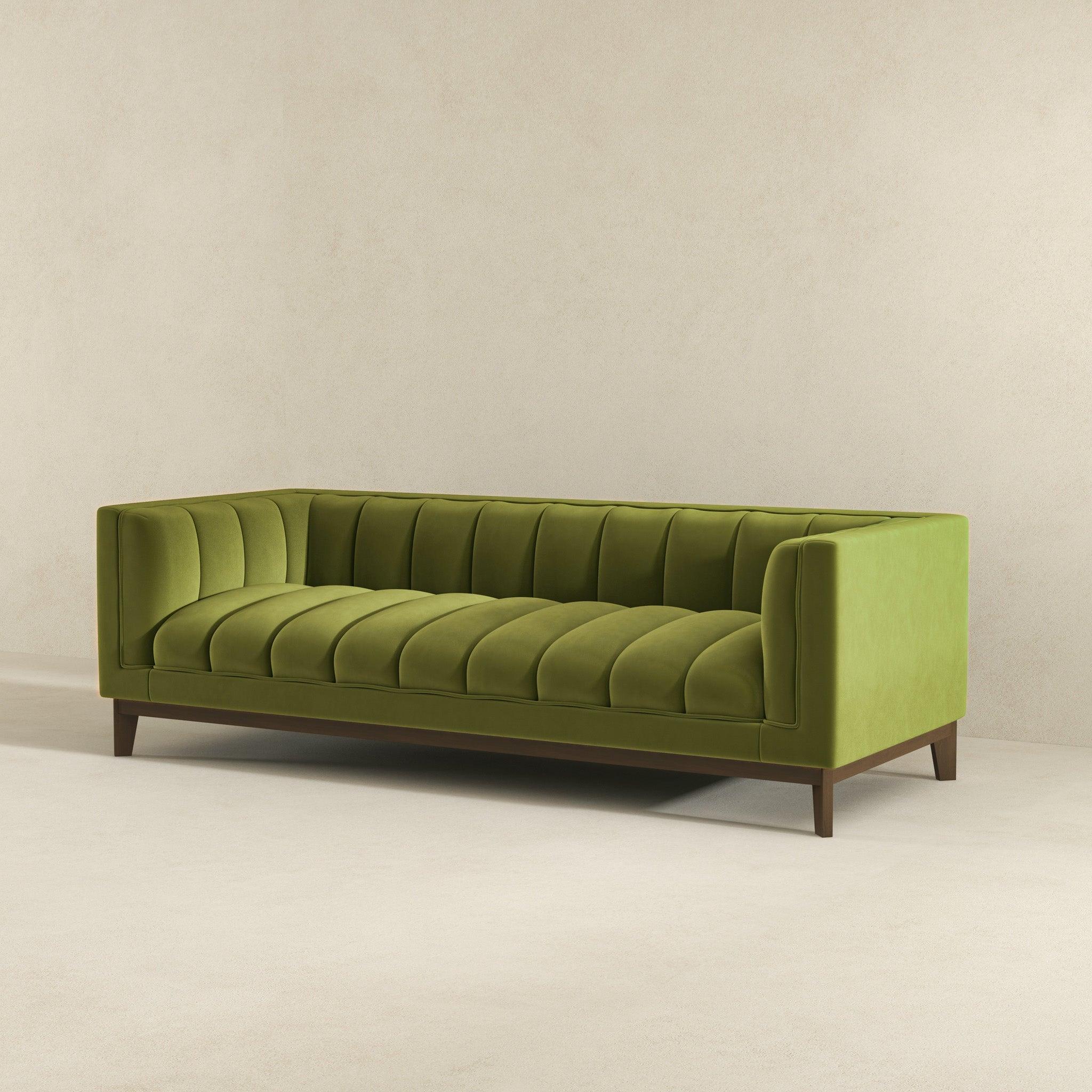 Melissa Mid-Century Green Velvet Modern Sofa - SOF00402202