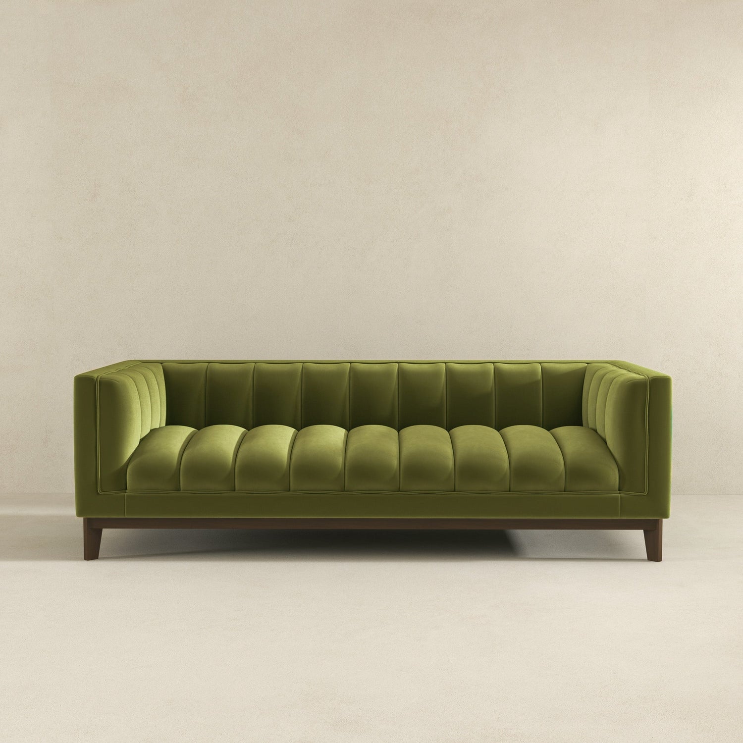 Melissa Mid-Century Green Velvet Modern Sofa - SOF00402202