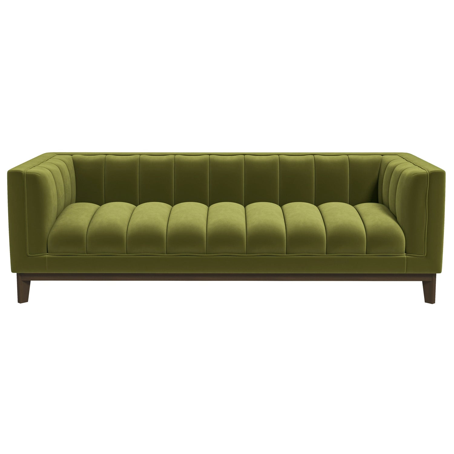 Melissa Mid-Century Green Velvet Modern Sofa - SOF00402202