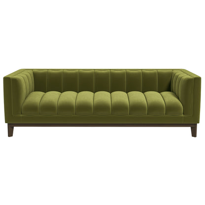 Melissa Mid-Century Green Velvet Modern Sofa - SOF00402202