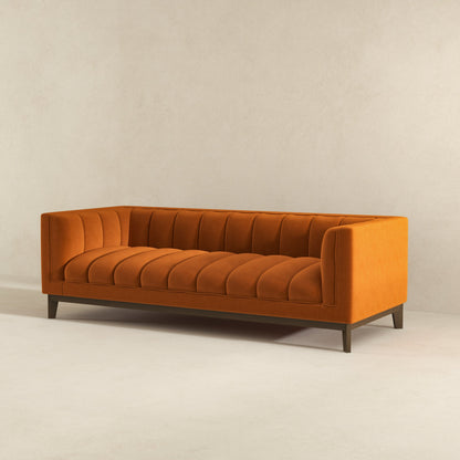 Melissa Mid-Century Orange Velvet Modern Sofa - SOF00402203