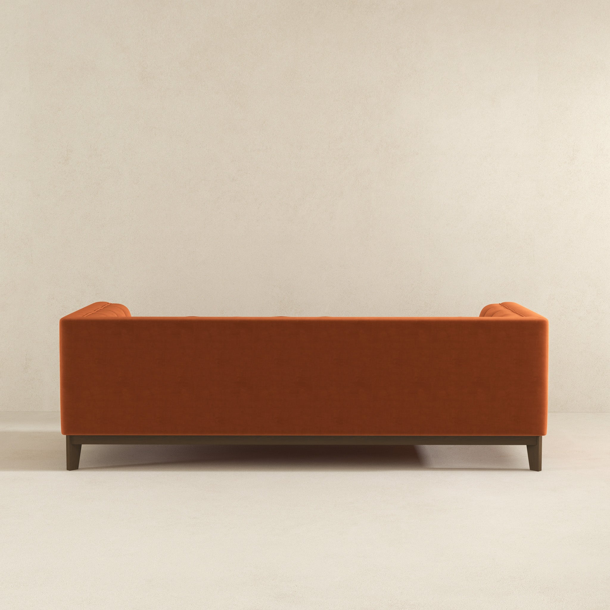 Melissa Mid-Century Orange Velvet Modern Sofa - SOF00402203