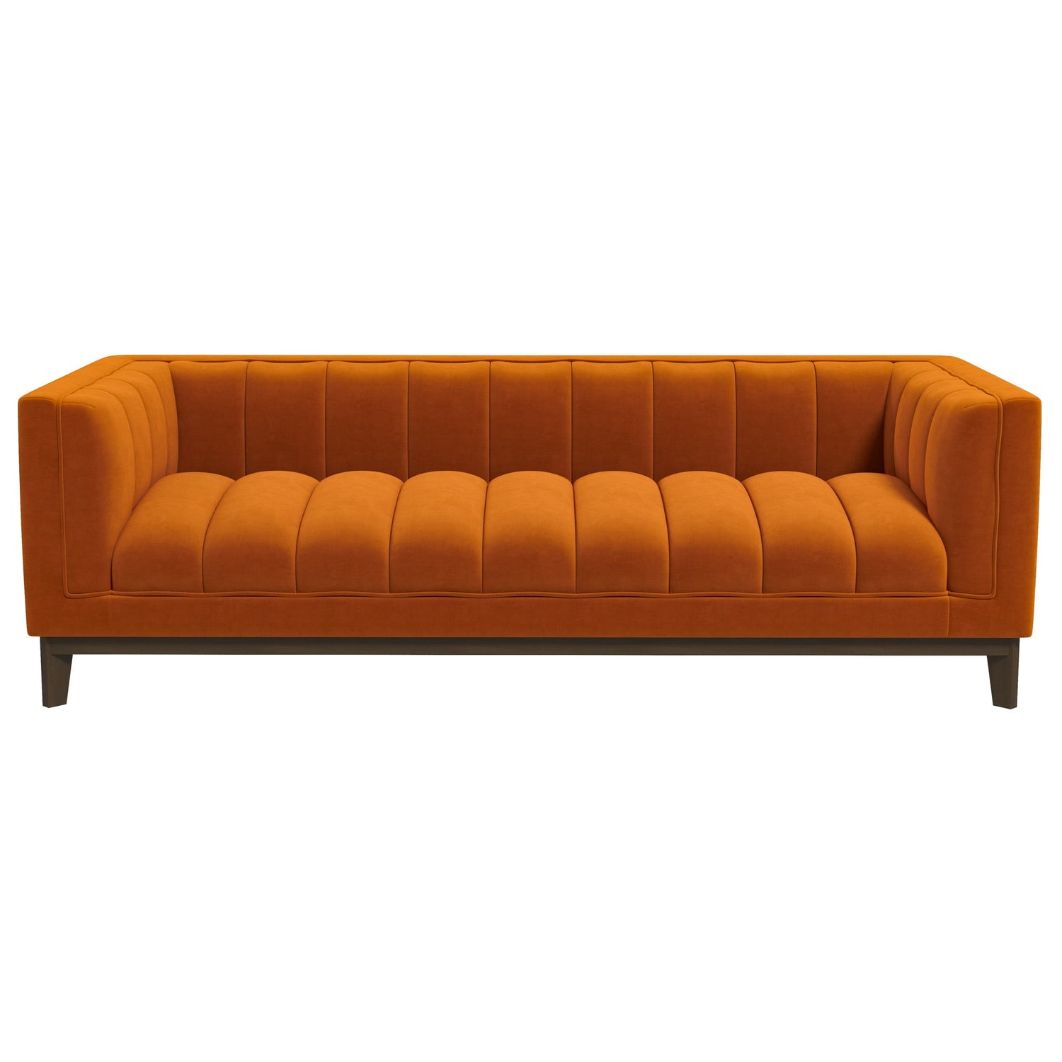 Melissa Mid-Century Orange Velvet Modern Sofa - SOF00402203
