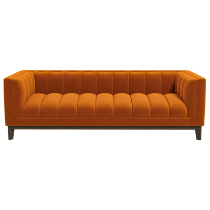 Melissa Mid-Century Orange Velvet Modern Sofa - SOF00402203