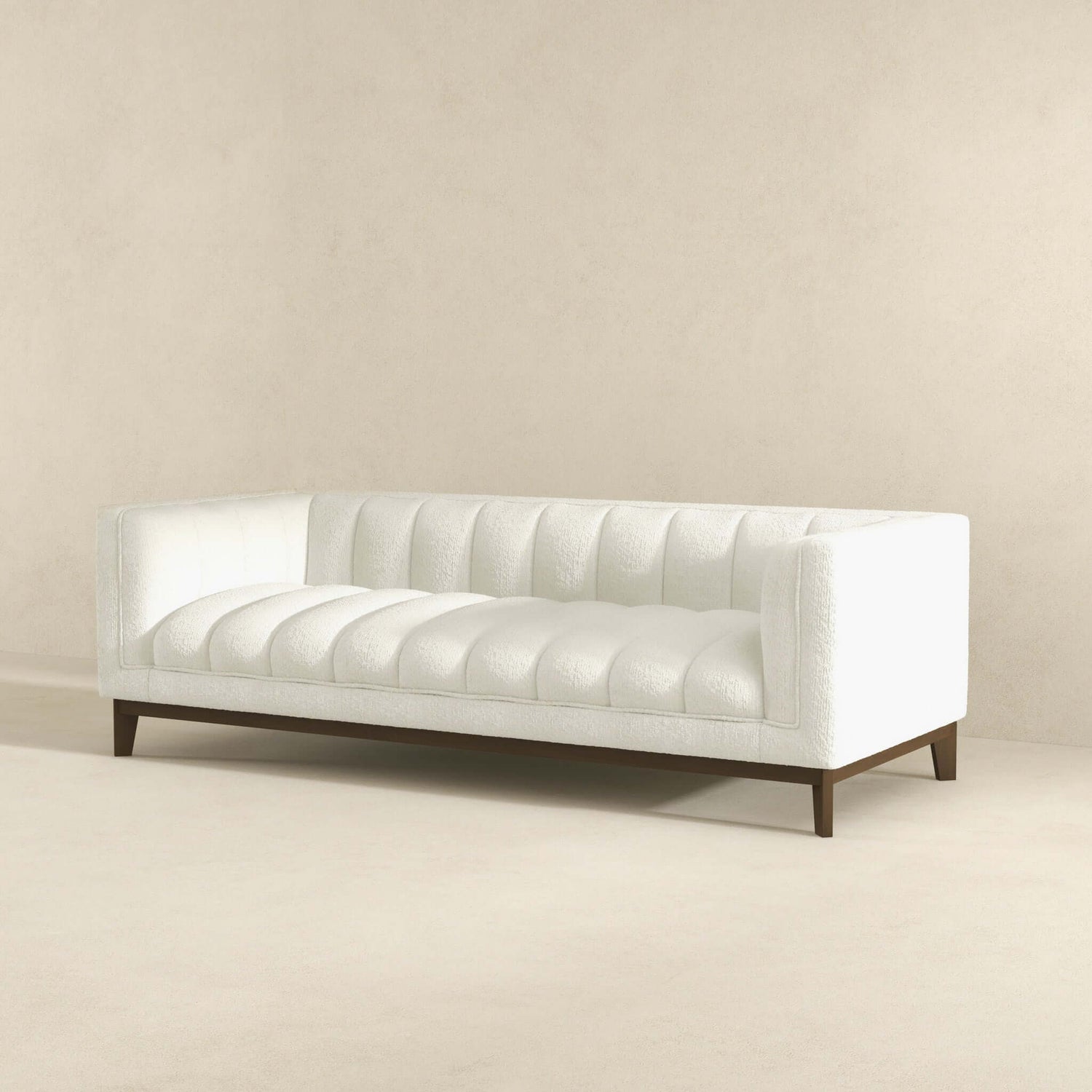 Melissa Mid-Century White Boucle Modern Sofa - SOF00402201