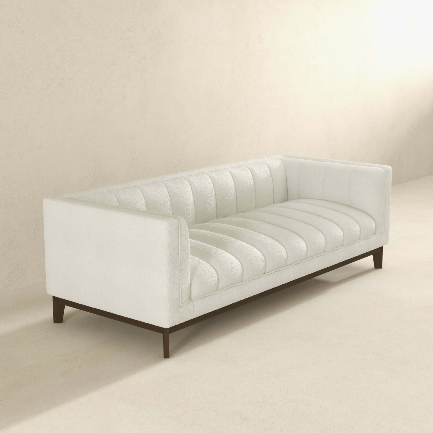 Melissa Mid-Century White Boucle Modern Sofa - SOF00402201