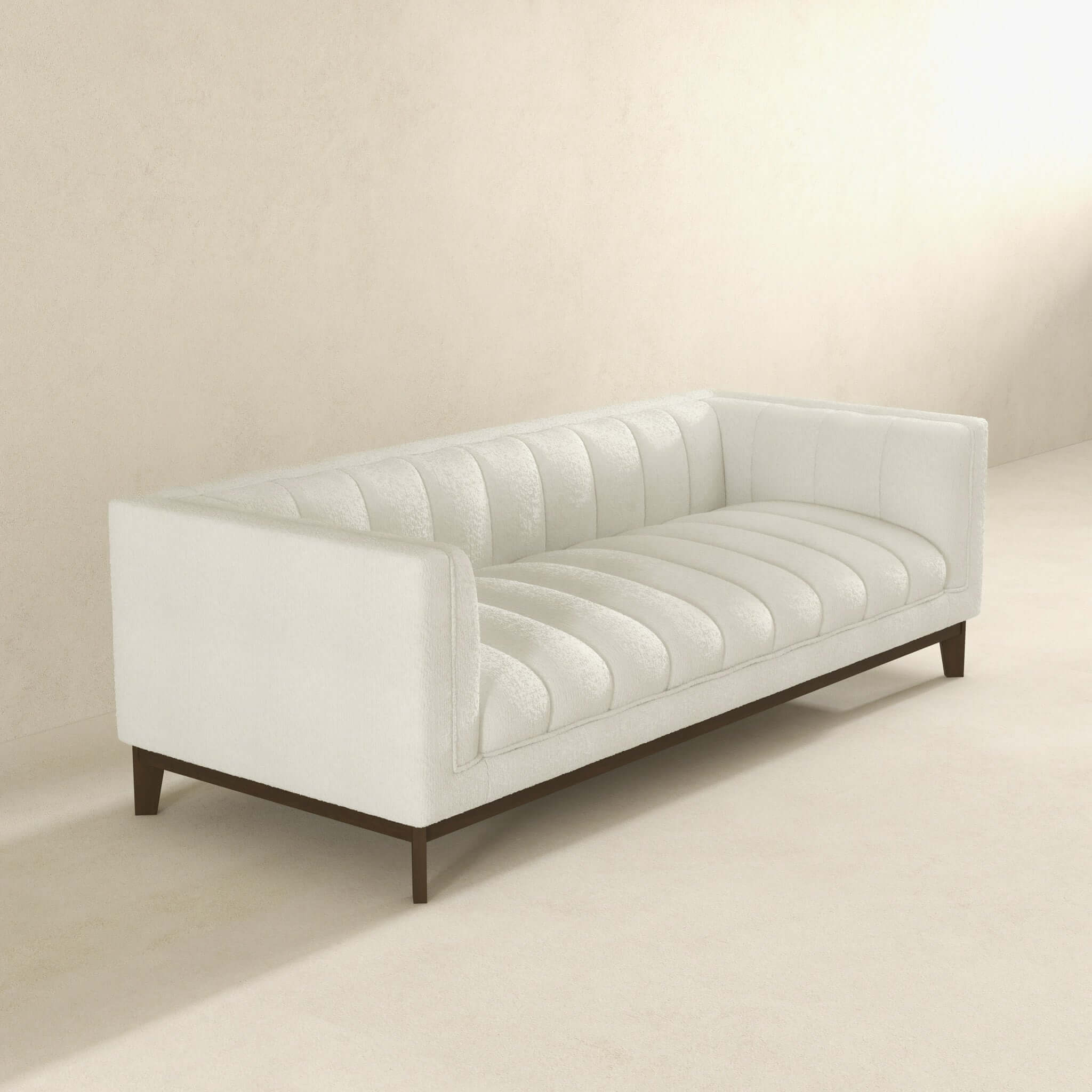 Melissa Mid-Century White Boucle Modern Sofa - SOF00402201
