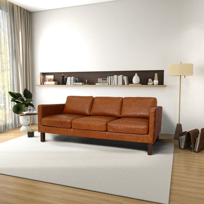 Memphis Waxy Cognac Leather Sofa - SOF00105501