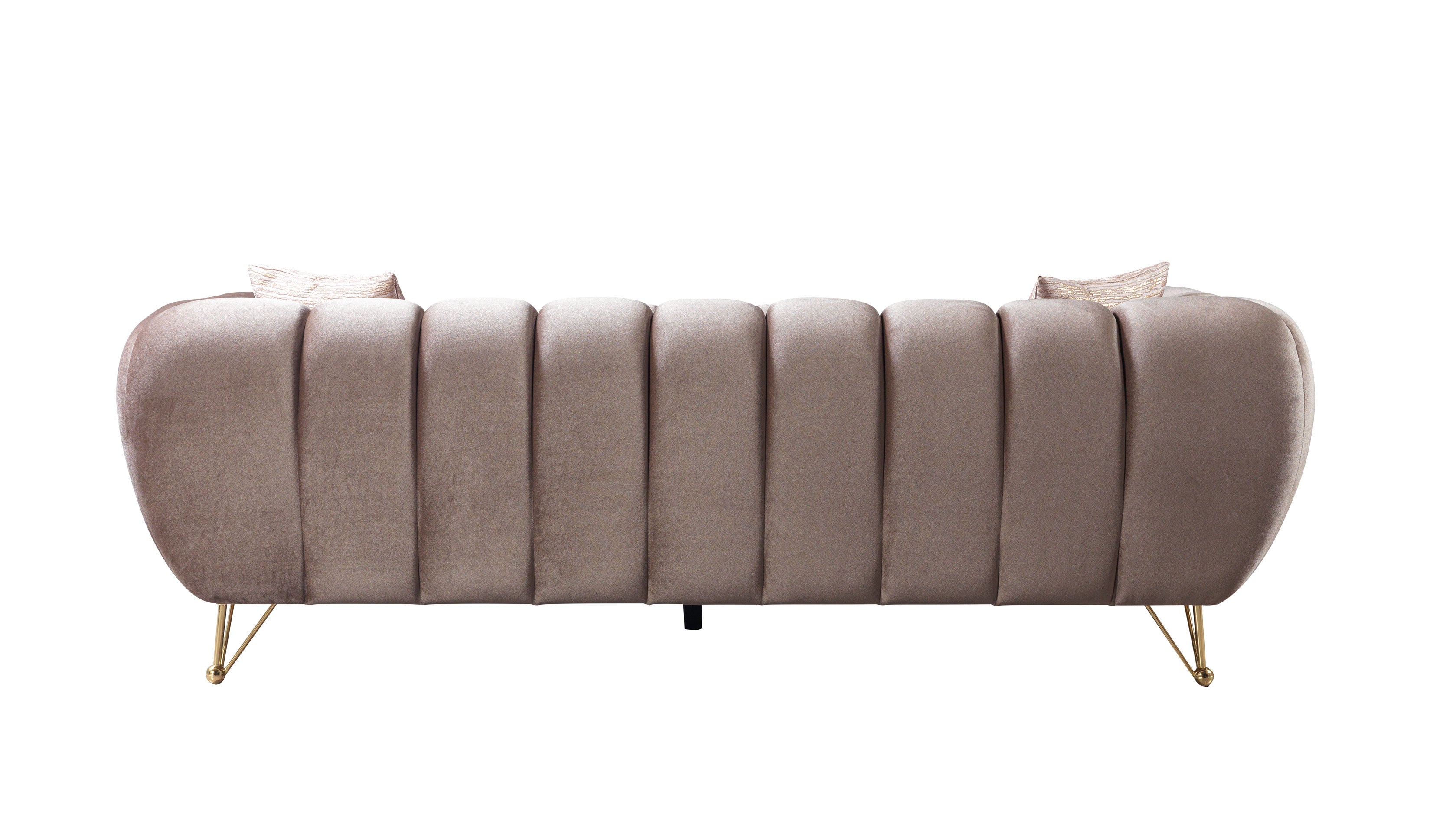 Merida Coffee Velvet Sofa &amp; Loveseat - MERIDACOFFEE-SL