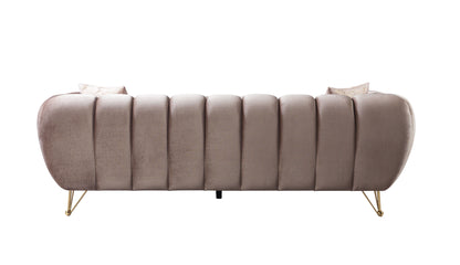 Merida Coffee Velvet Sofa &amp; Loveseat - MERIDACOFFEE-SL