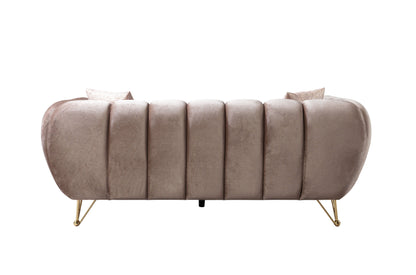 Merida Coffee Velvet Sofa &amp; Loveseat - MERIDACOFFEE-SL