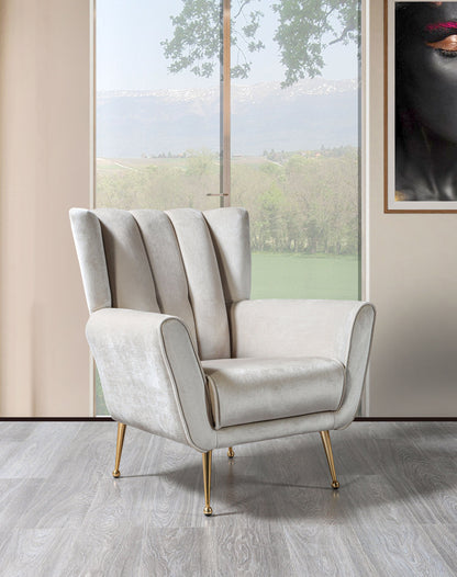 Merida Ivory Velvet Chair - MERIDAIVORY-C