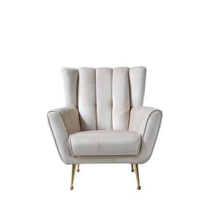 Merida Ivory Velvet Chair - MERIDAIVORY-C