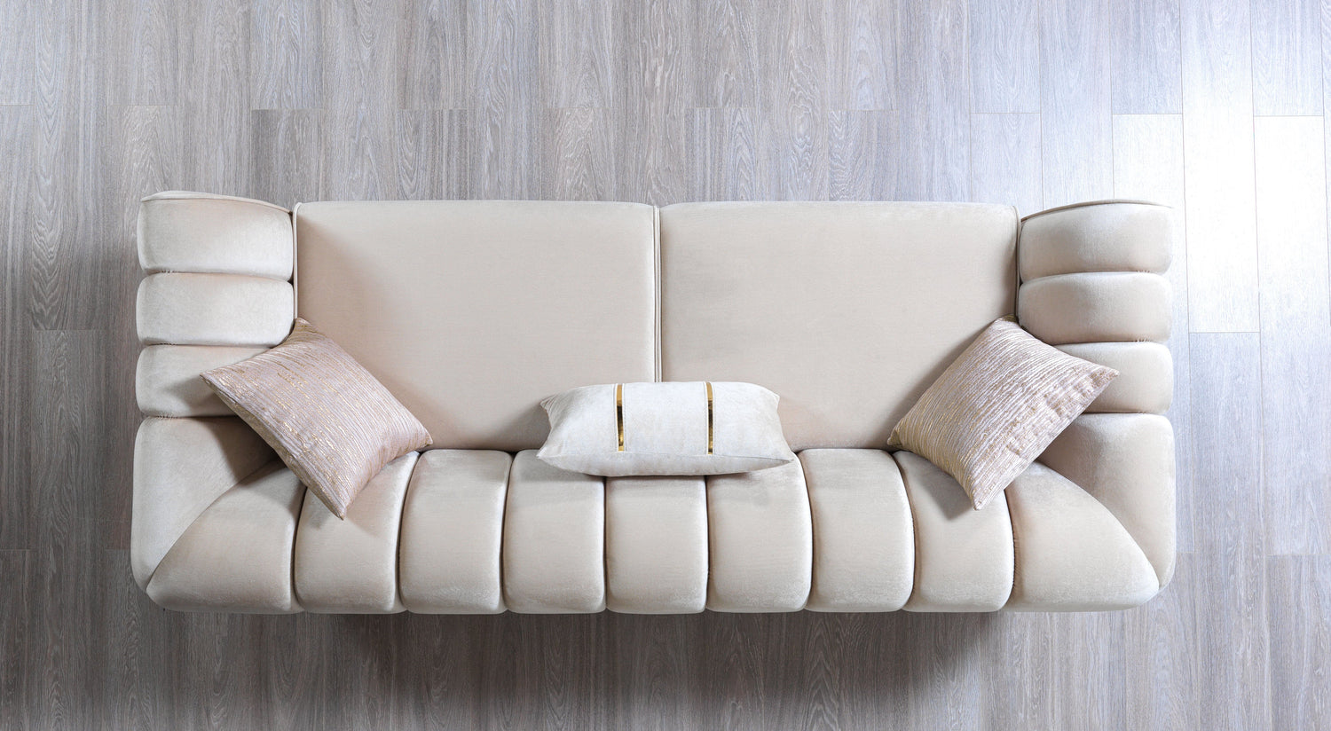 Merida Ivory Velvet Sofa &amp; Loveseat - MERIDAIVORY-SL