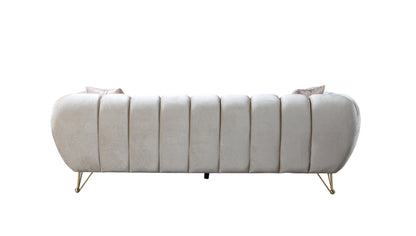 Merida Ivory Velvet Sofa &amp; Loveseat - MERIDAIVORY-SL