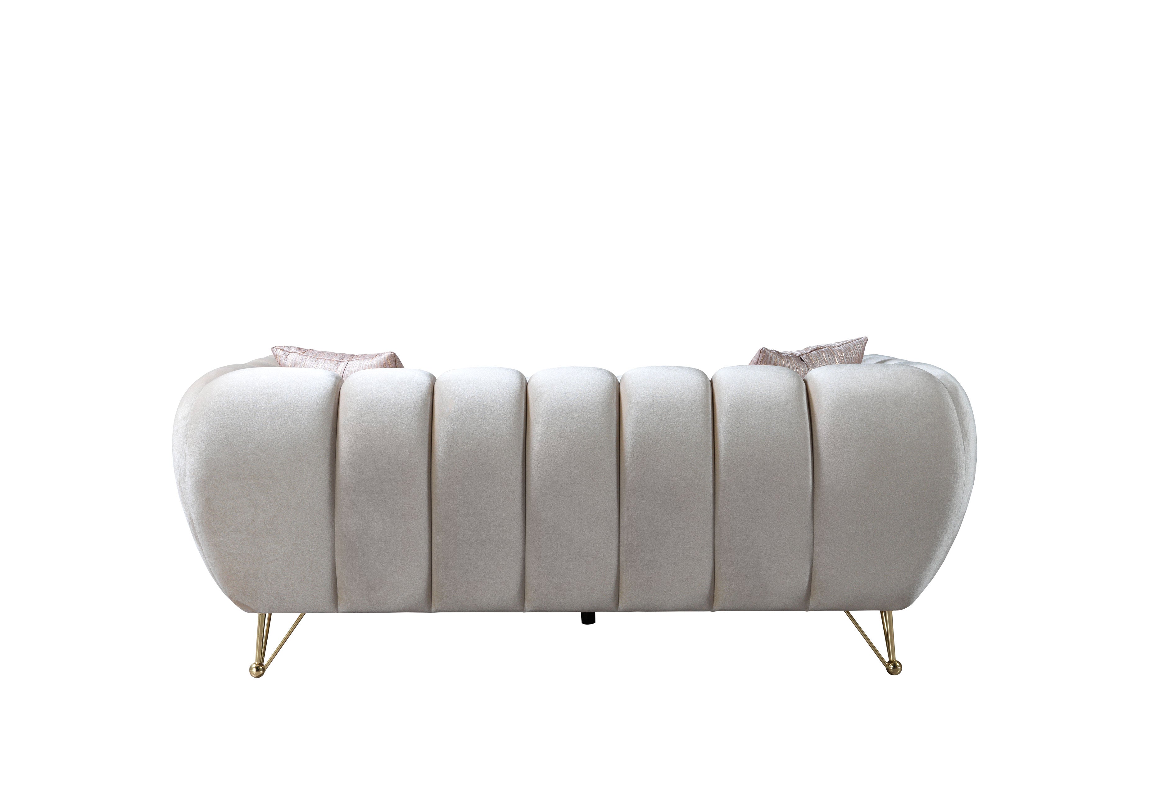 Merida Ivory Velvet Sofa &amp; Loveseat - MERIDAIVORY-SL