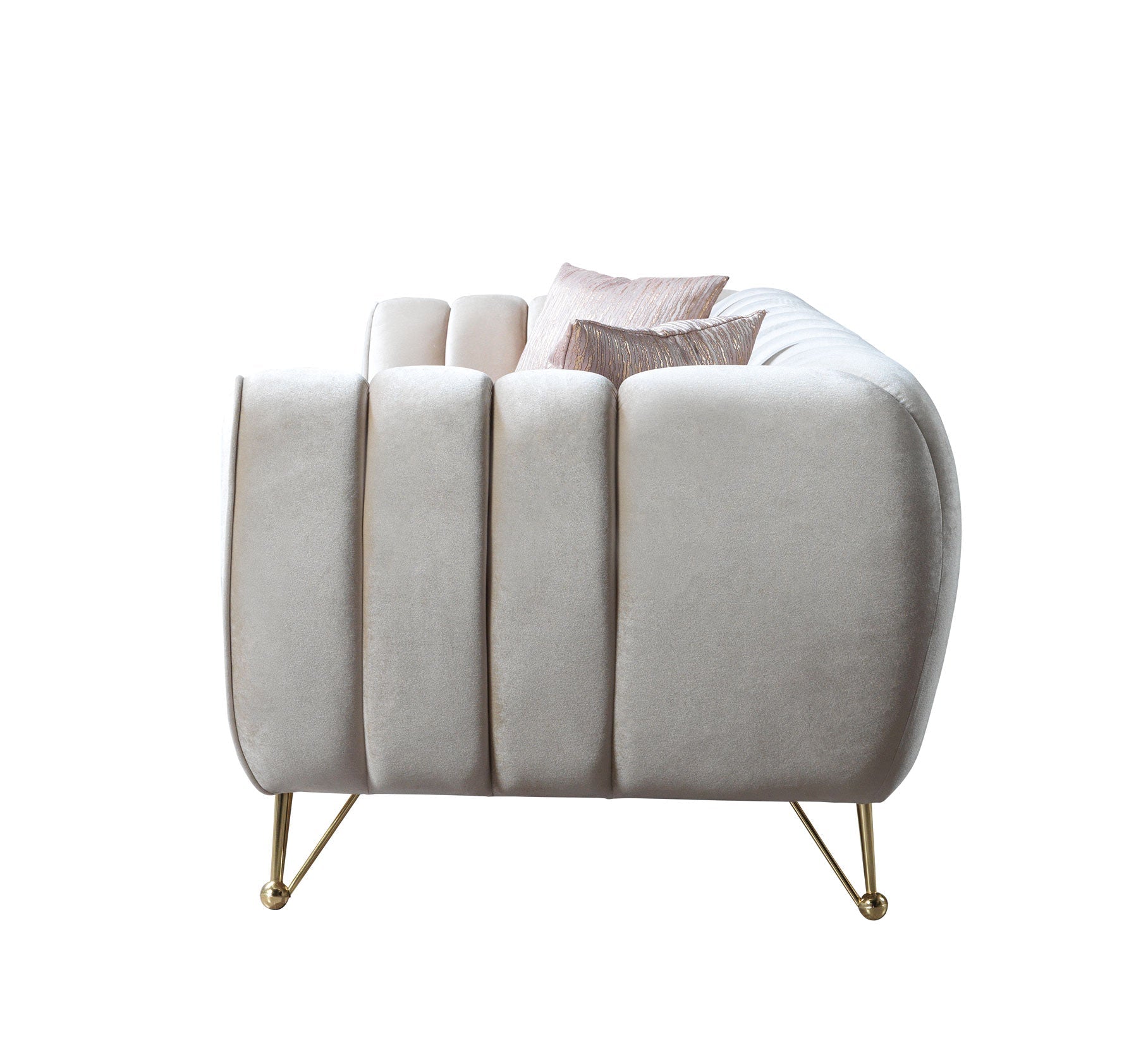 Merida Ivory Velvet Sofa &amp; Loveseat - MERIDAIVORY-SL