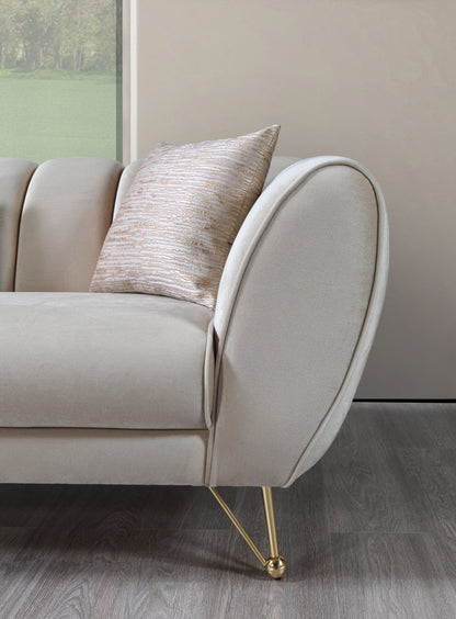 Merida Ivory Velvet Sofa &amp; Loveseat - MERIDAIVORY-SL