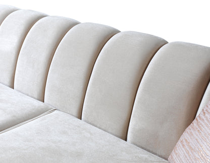 Merida Ivory Velvet Sofa &amp; Loveseat - MERIDAIVORY-SL