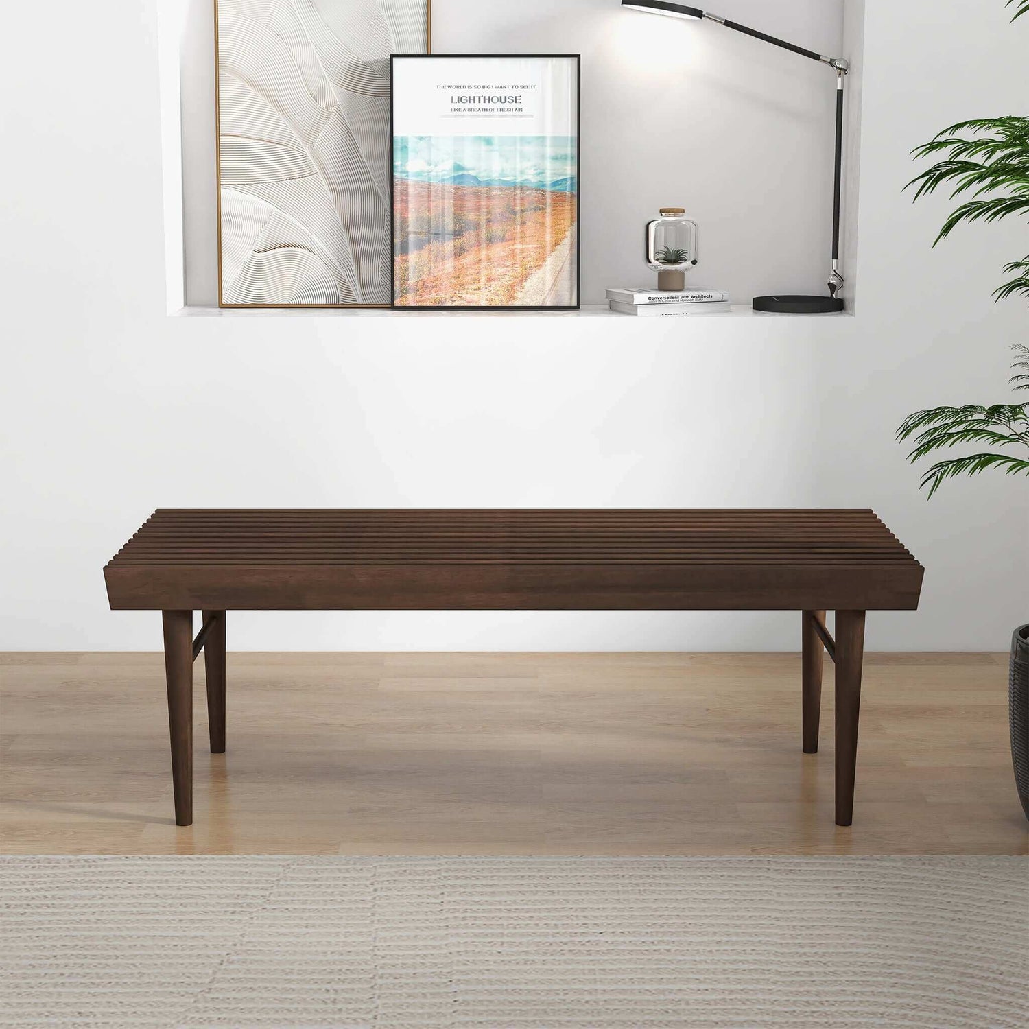 Mia Mid Century Modern Solid Wood Bench - BEN00601601