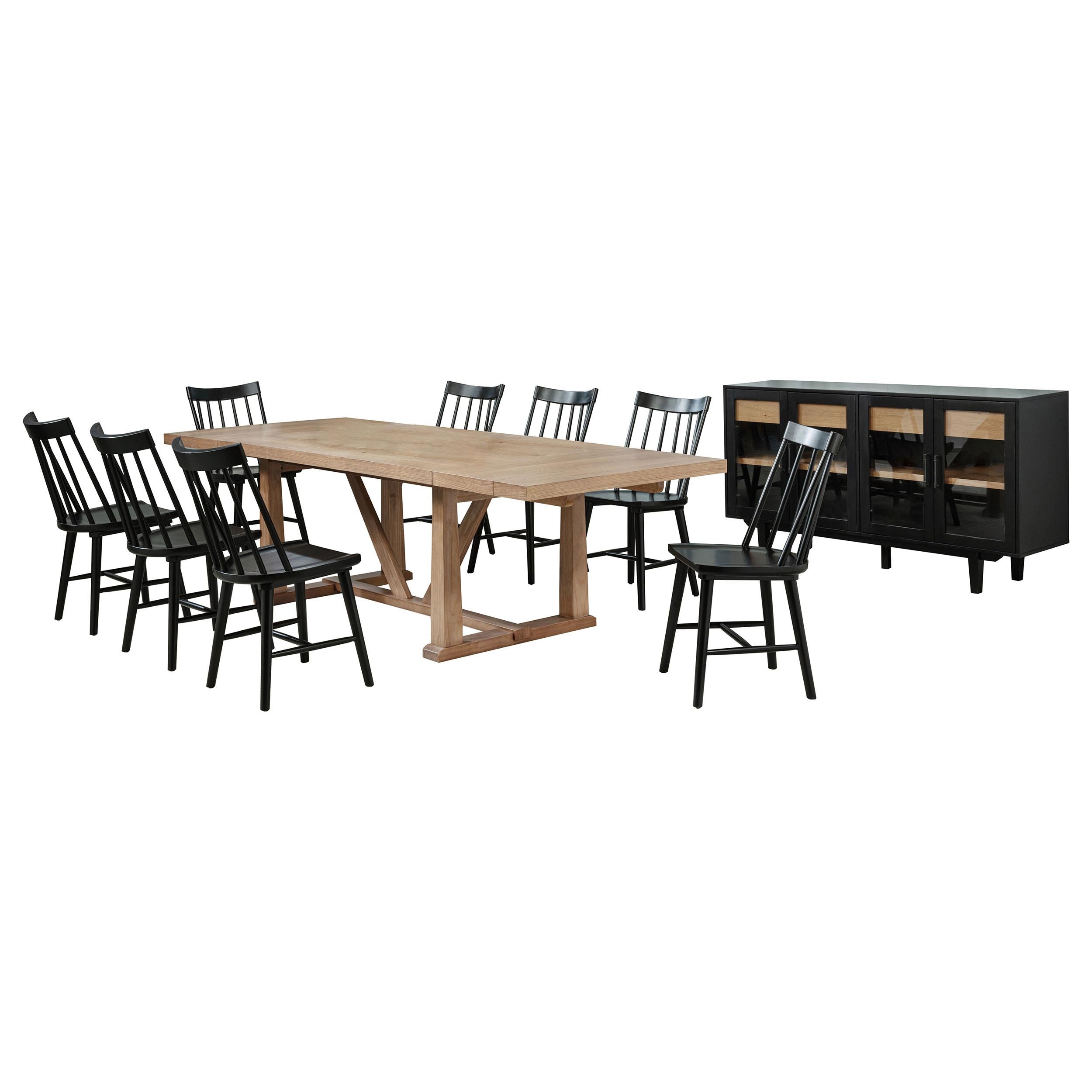 Middleton 10-piece Extension Leaf Dining Set Natural Brown - 108541-S10B