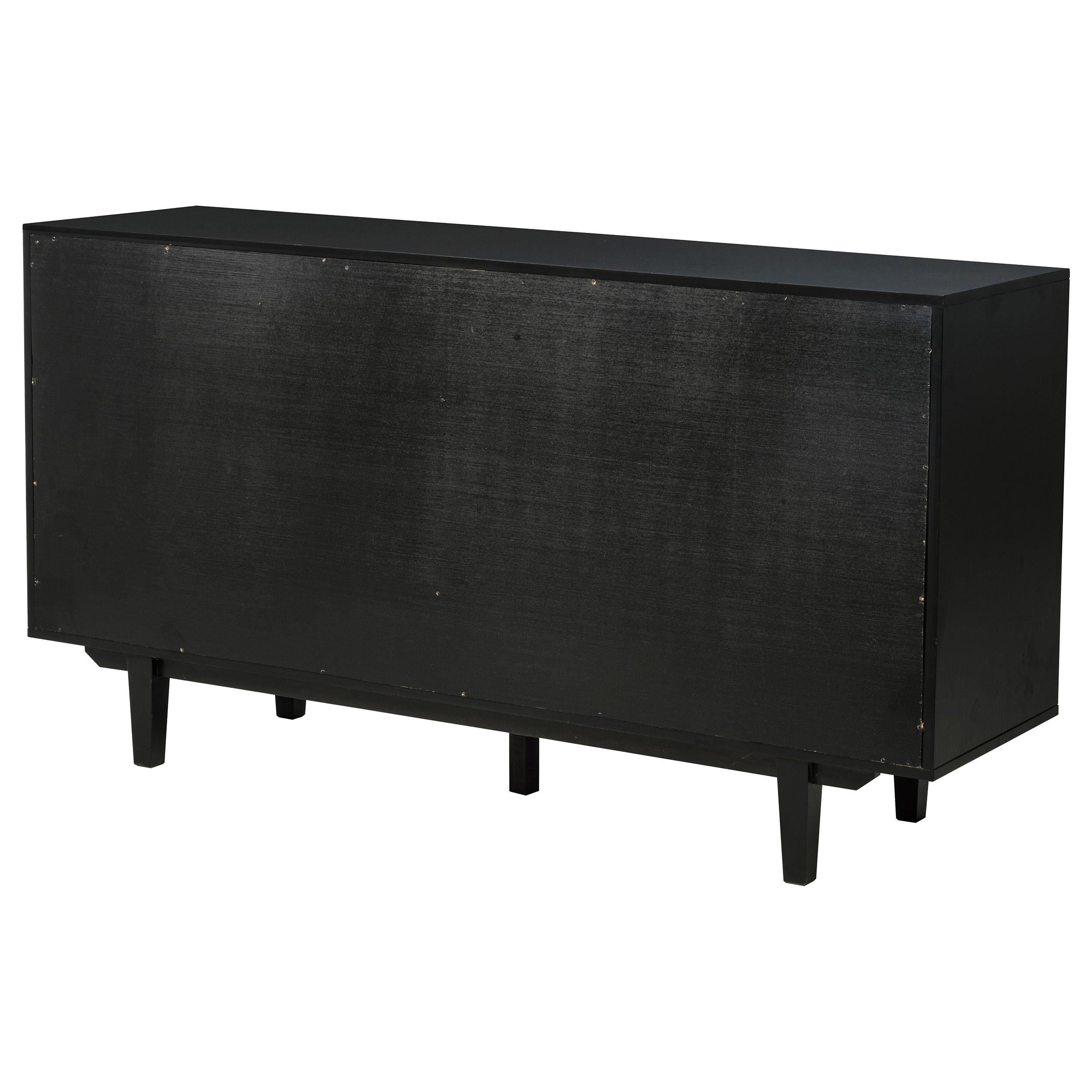 Middleton 4-door Sideboard Server with Dual Drawers Black - 108545BLK