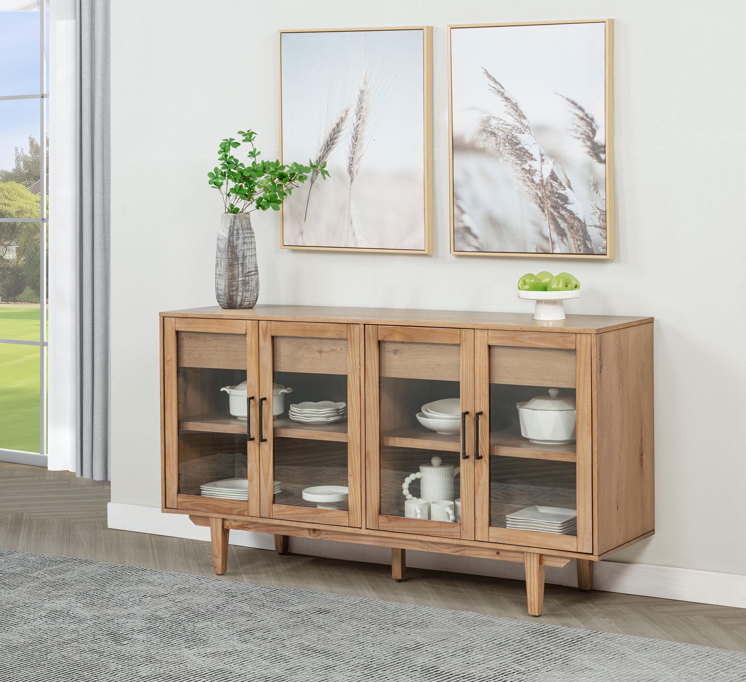 Middleton 4-door Sideboard Server with Dual Drawers Natural - 108545NAT