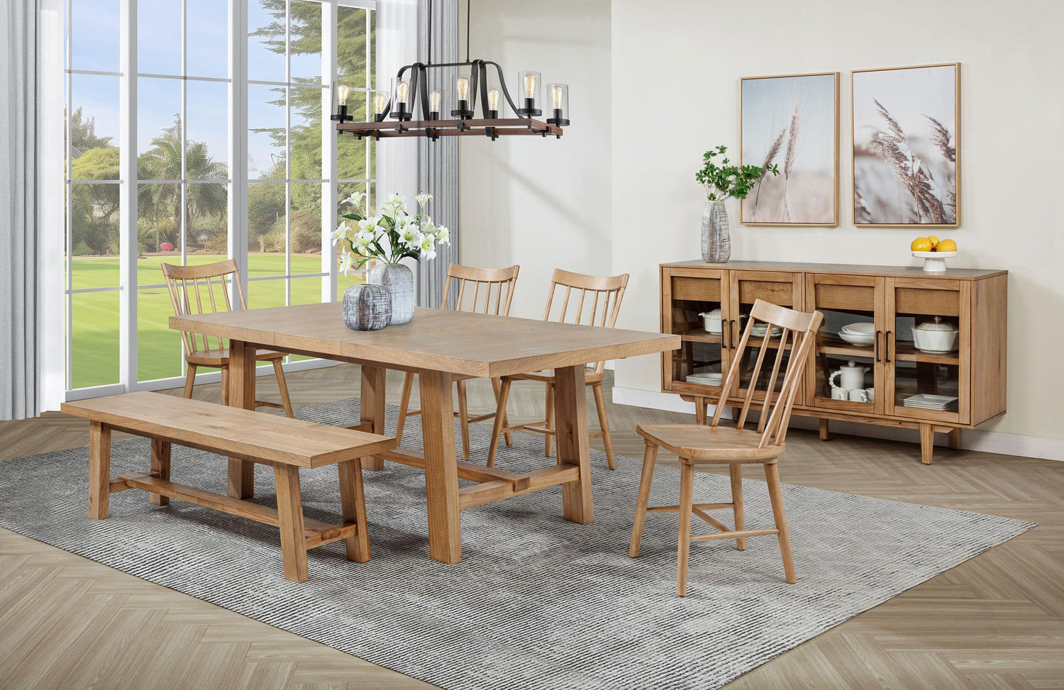 Middleton 6-piece Extension Leaf Dining Set Natural Brown - 108540-S6N