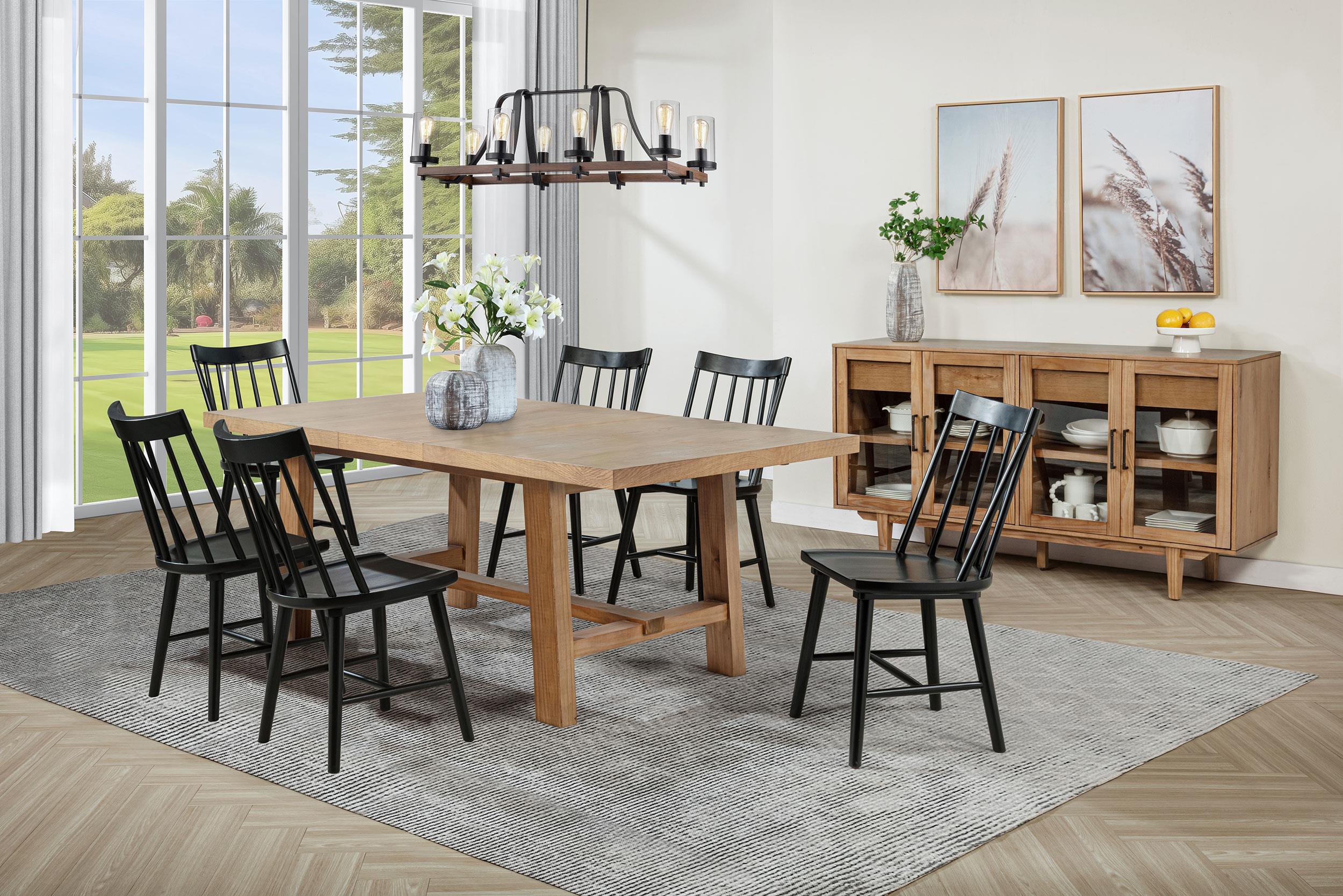 Middleton 7-piece Extension Leaf Dining Set Brown and Black - 108540-S7B