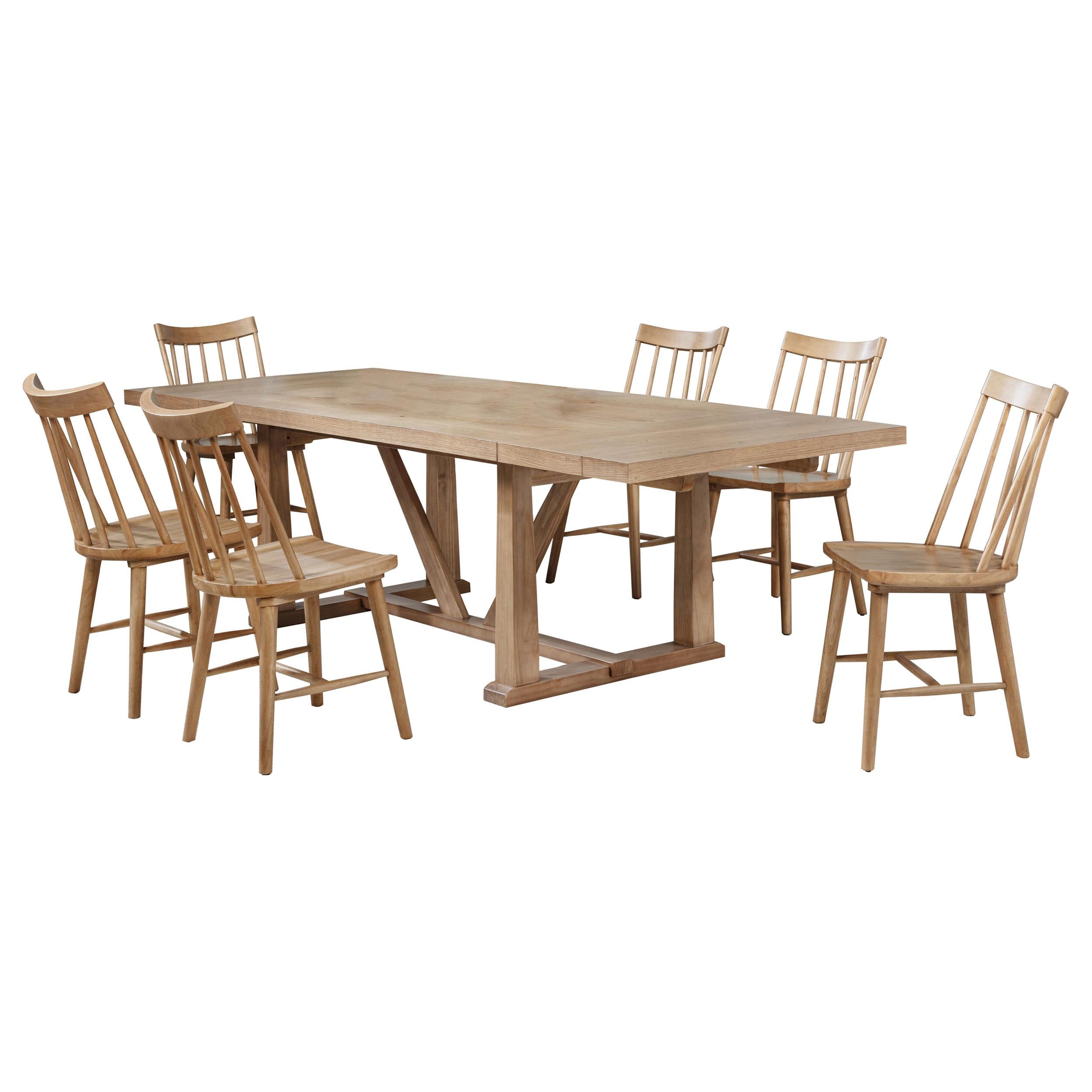 Middleton 7-piece Extension Leaf Dining Set Natural Brown - 108541-S7N