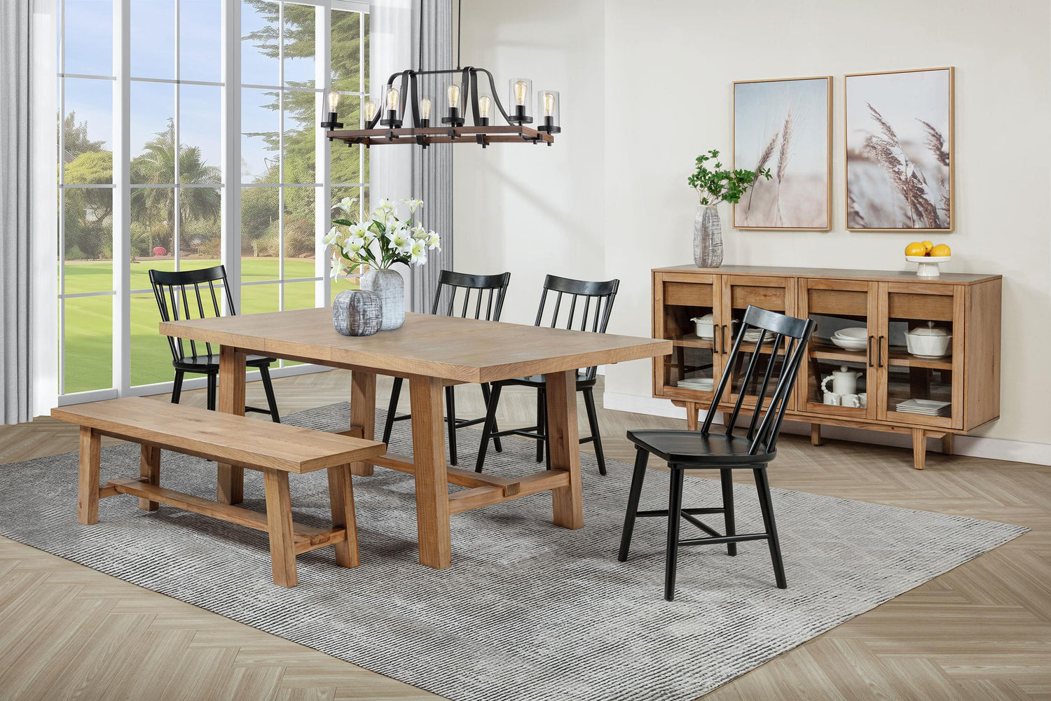 Middleton 76-inch Extension Leaf Dining Table Natural Brown - 108540