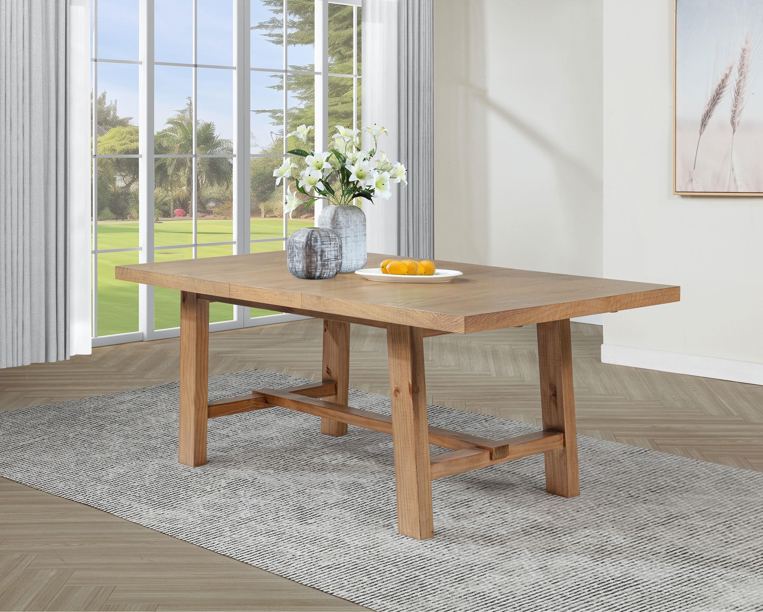 Middleton 76-inch Extension Leaf Dining Table Natural Brown - 108540