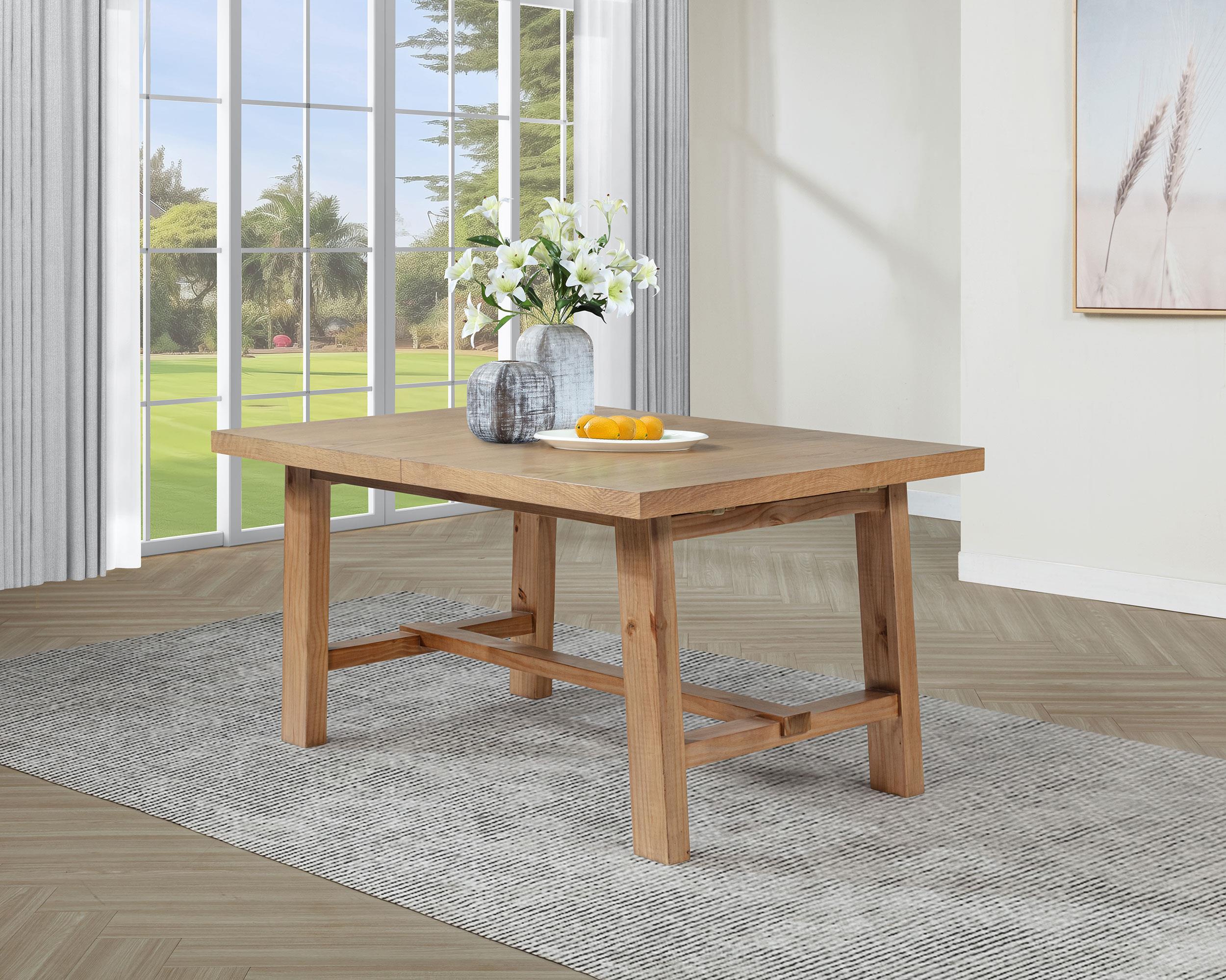 Middleton 76-inch Extension Leaf Dining Table Natural Brown - 108540