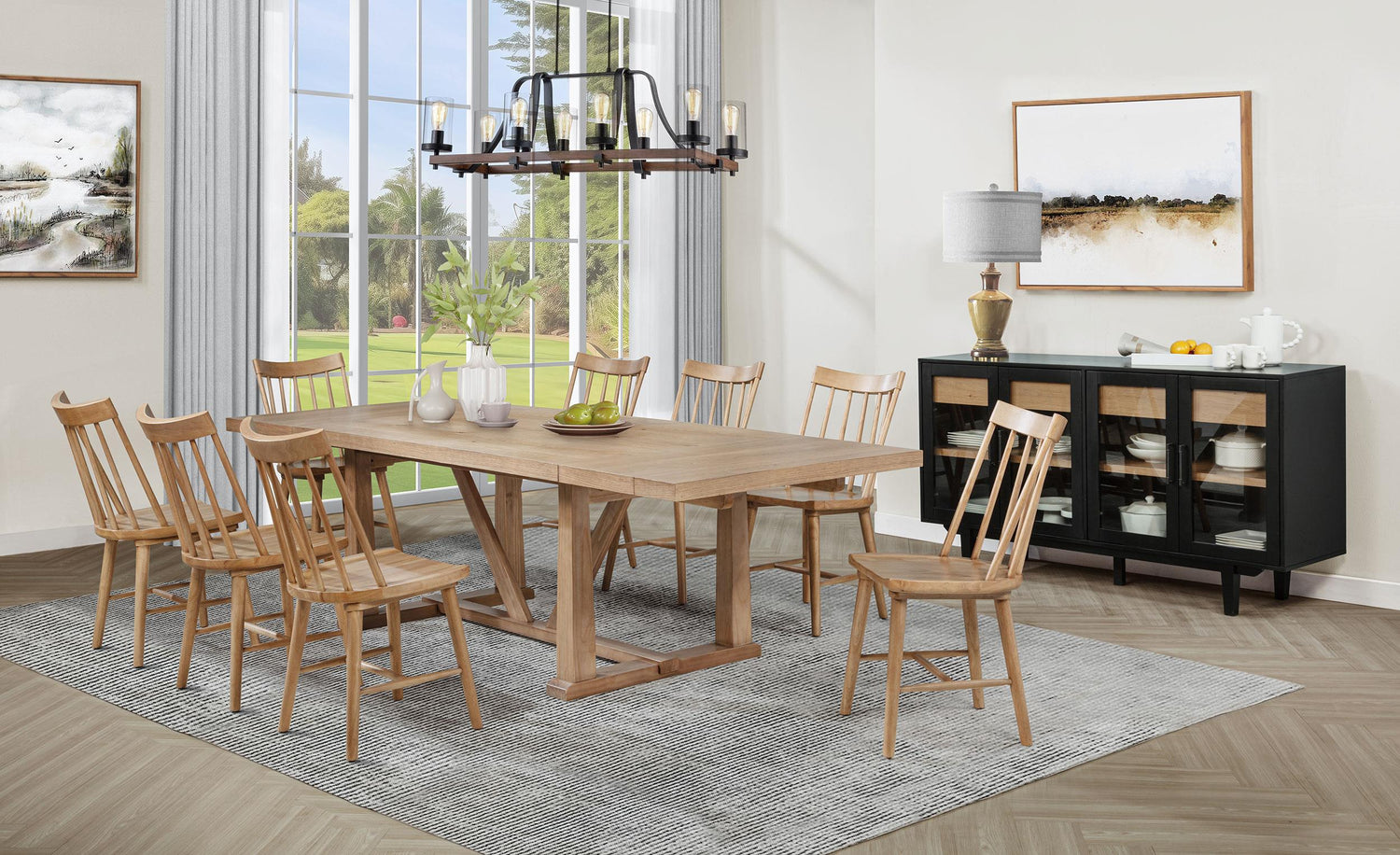 Middleton 9-piece Extension Leaf Dining Set Natural Brown - 108541-S9N