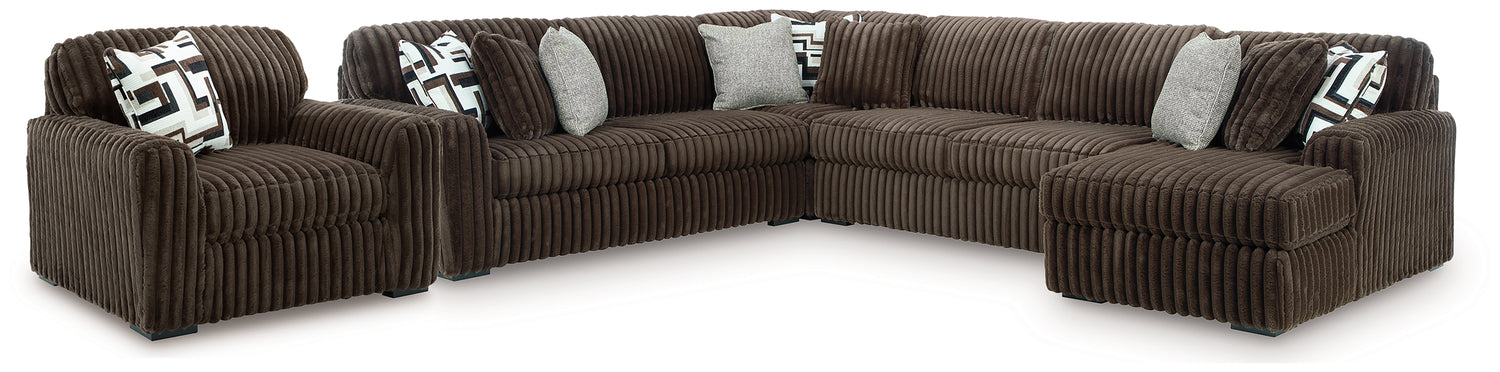 Midnight-Madness 4-Piece Sectional and Oversized Chair - 98104S27