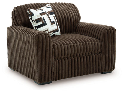 Midnight-Madness 4-Piece Sectional and Oversized Chair - 98104S27