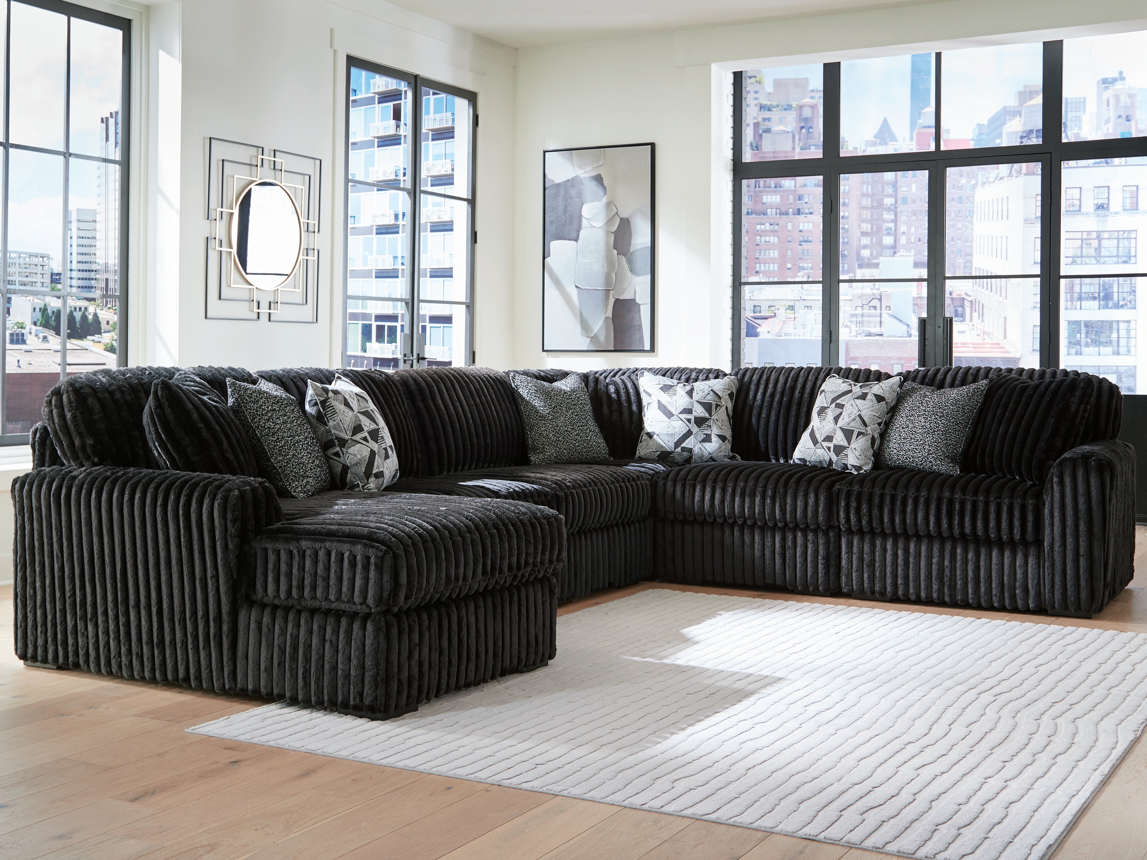 Midnight-Madness 6-Piece Sectional with Chaise - 98103S23