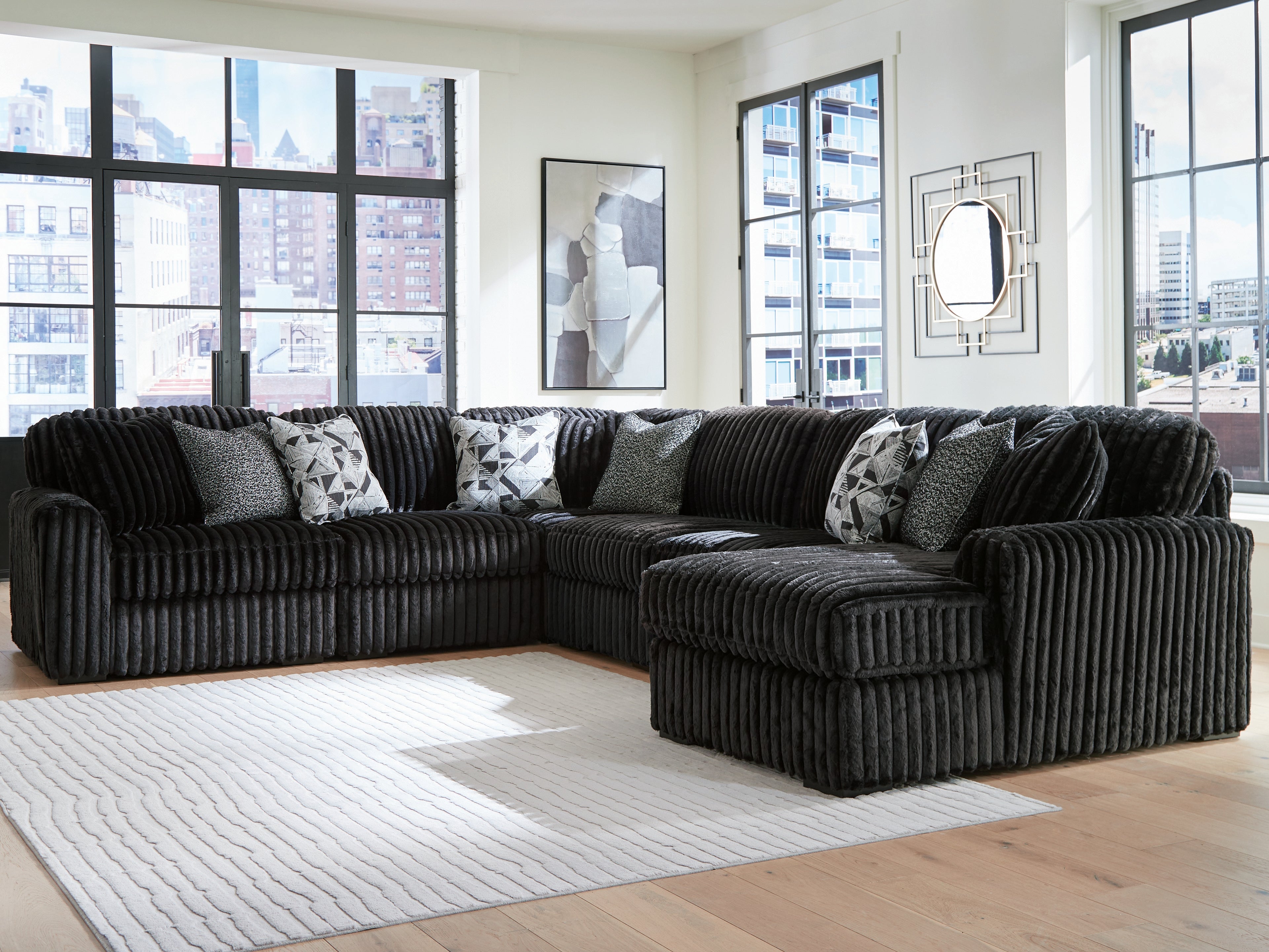 Midnight-Madness 6-Piece Sectional with Chaise - 98103S24