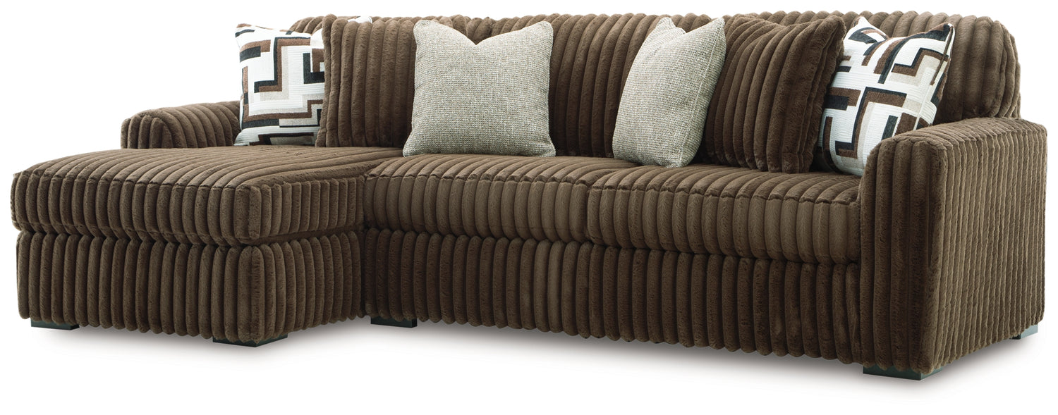 Midnight-Madness Chocolate 2-Piece Sectional Sofa with Chaise - 98104S1