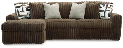 Midnight-Madness Chocolate 2-Piece Sectional Sofa with Chaise - 98104S1