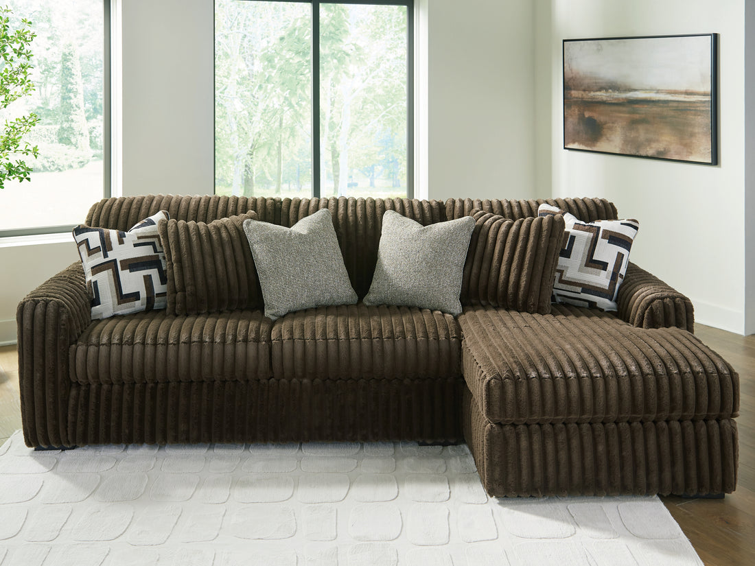 Midnight-Madness Chocolate 2-Piece Sectional Sofa with Chaise - 98104S2