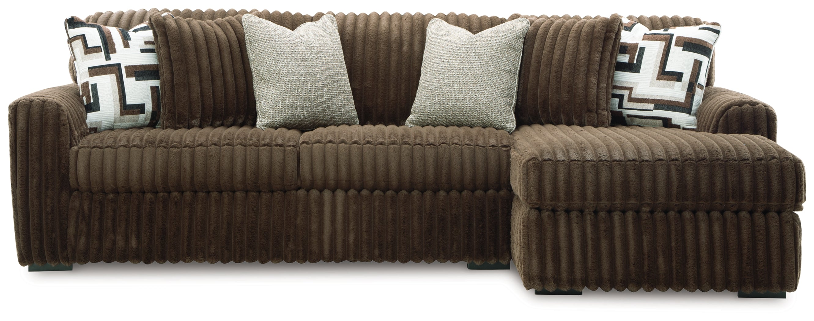 Midnight-Madness Chocolate 2-Piece Sectional Sofa with Chaise - 98104S2