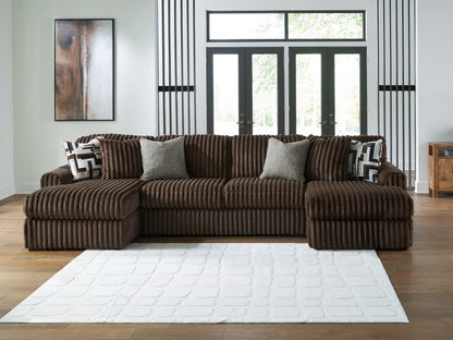 Midnight-Madness Chocolate 3-Piece Sectional with Chaise - 98104S5