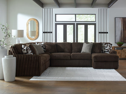 Midnight-Madness Chocolate 4-Piece Sectional with Chaise - 98104S3