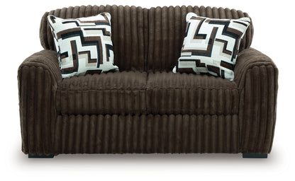 Midnight-Madness Chocolate Loveseat - 9810435